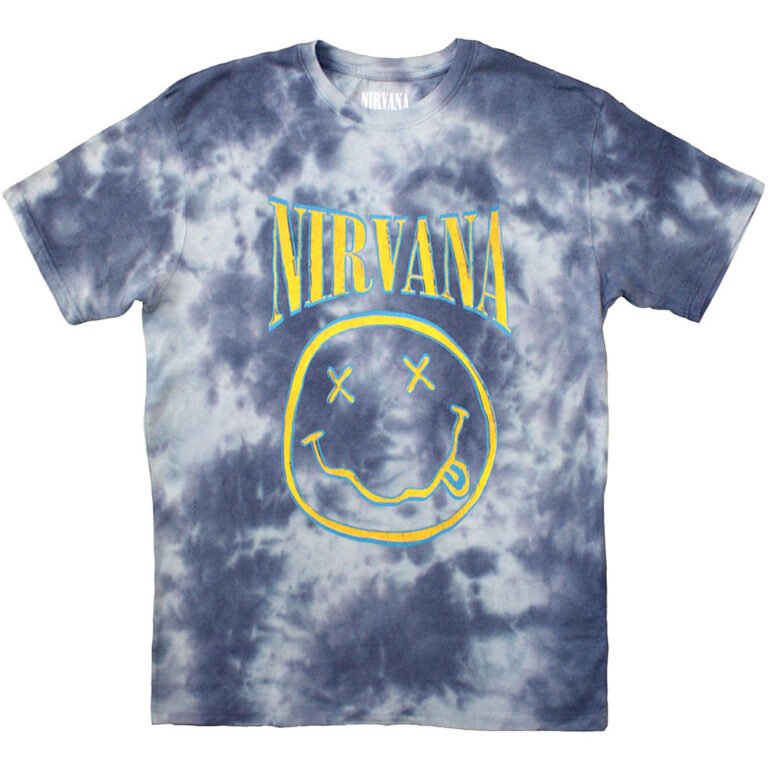 Nirvana Happy Face Blue Stroke T-Shirt