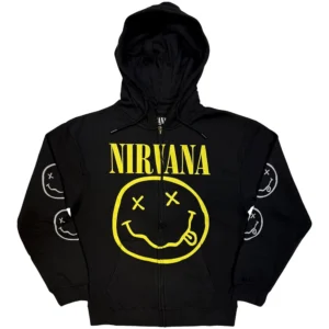 Nirvana Yellow Happy Face Zip Hoodie