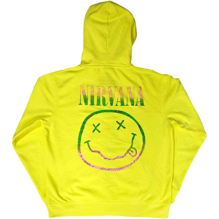 Nirvana Sorbet Ray Happy Face (Neon Yellow) Zip Hoodie