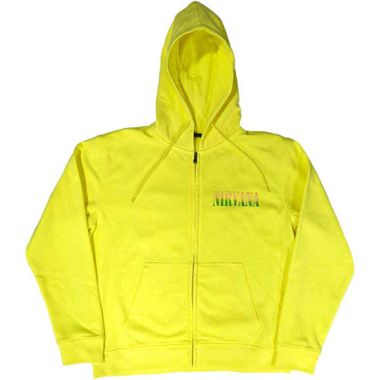 Nirvana Sorbet Ray Happy Face (Neon Yellow) Zip Hoodie