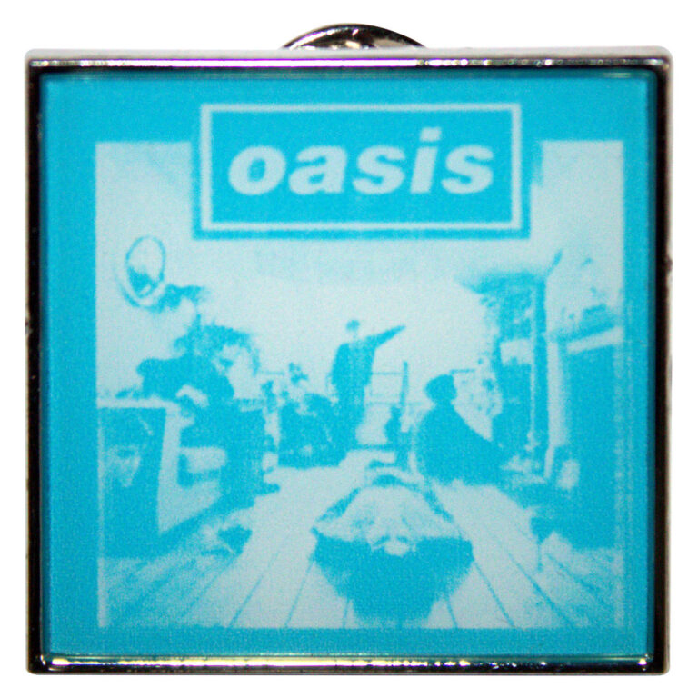 Oasis Definitely Maybe Blue Tone Pin Badge