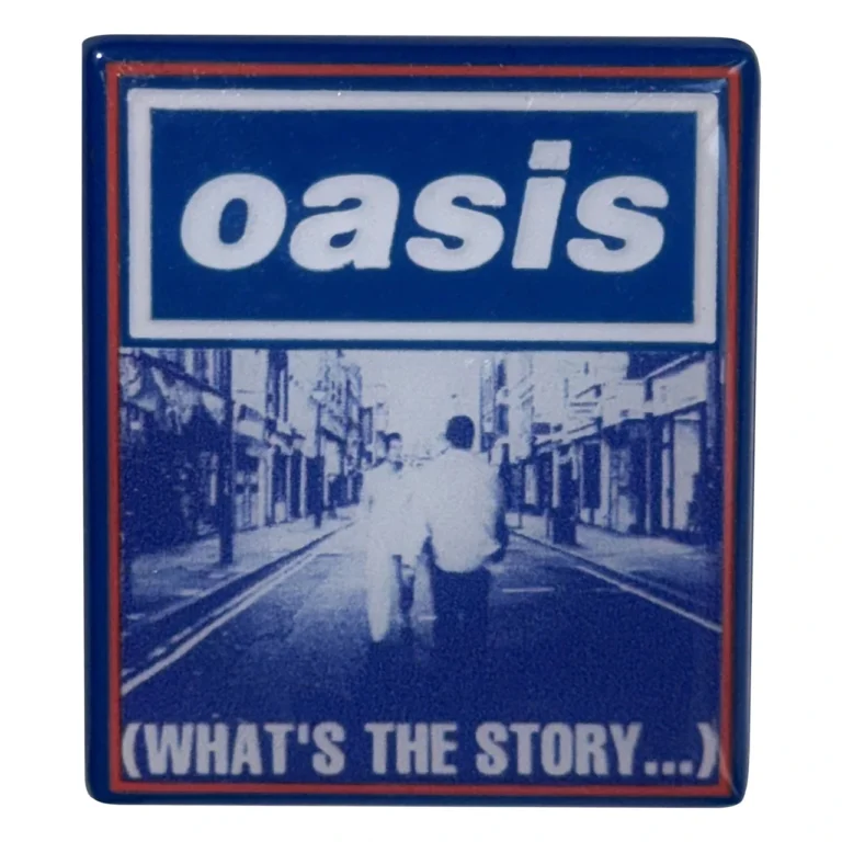 Oasis What’s The Story Blue Tone Pin Badge