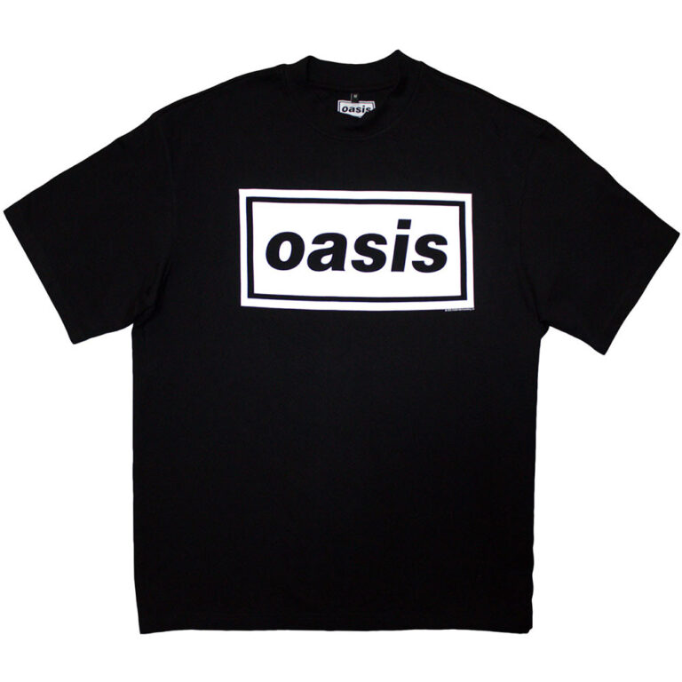 Oasis Unisex Oversized Boxy T-Shirt: Decca Logo Black T-Shirt