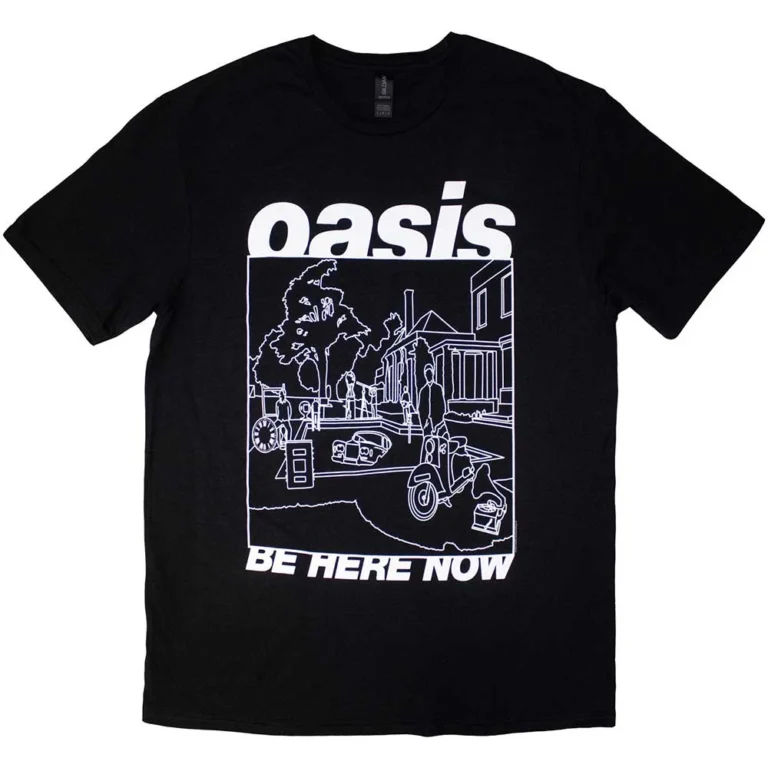 Oasis Be Here Now Line Drawing T-Shirt