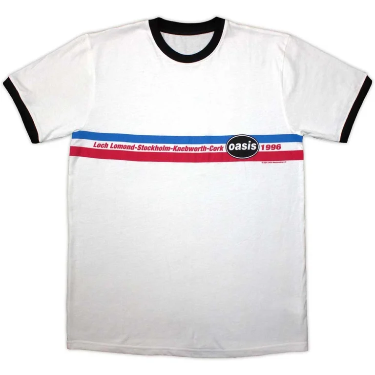 Oasis 1996 Tour Horizontal Stripes Ringer T-Shirt