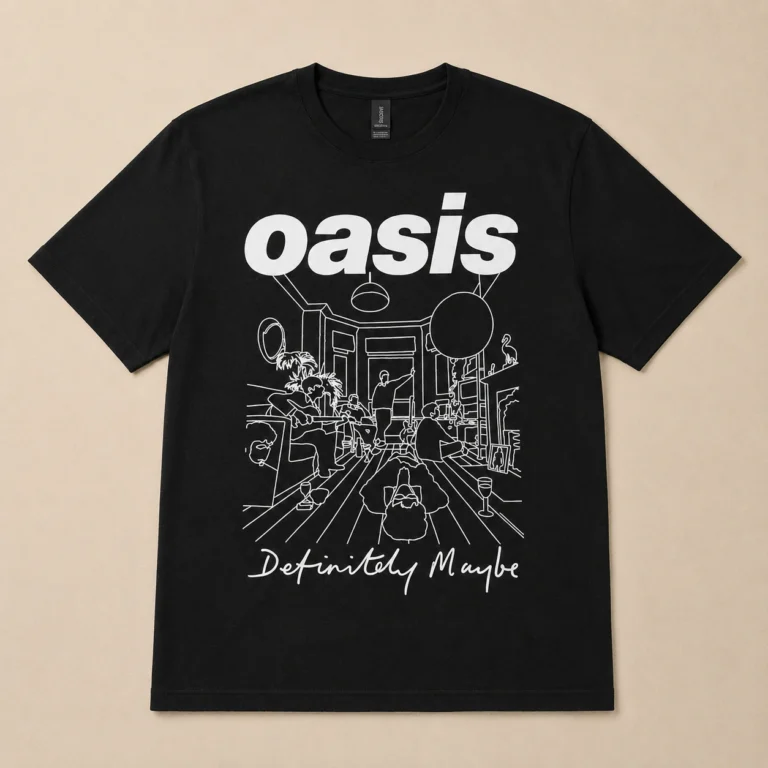 Oasis Definitely Maybe Line Drawing T-Shirt
