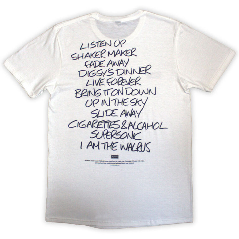 Oasis Definitely Maybe AAA Setlist T-Shirt
