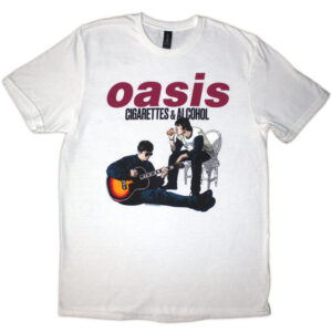 Oasis Cigarettes & Alcohol Illustration White T-Shirt