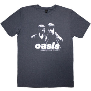 Oasis Definitely Maybe Photo Stencil Navy Blue T-Shirt