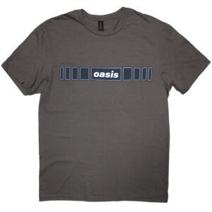 Oasis Horizontal Bars Logo Charcoal Grey T-Shirt