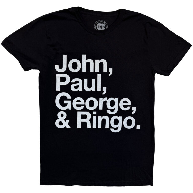 The Beatles John, Paul, George & Ringo Black T-Shirt