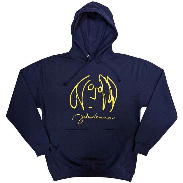 John Lennon Self Portrait Navy Blue Pullover Hoodie