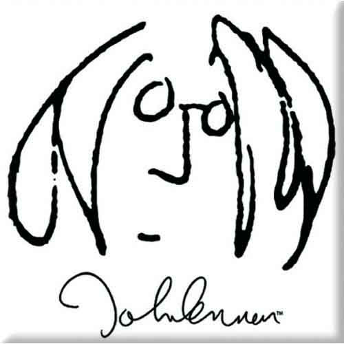John Lennon Self Portrait Black On White Fridge Magnet