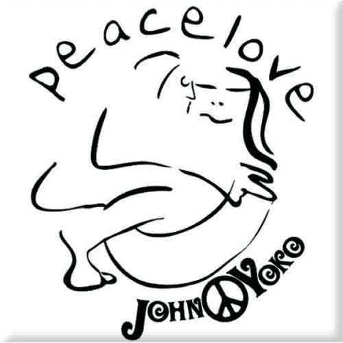 John Lennon Cuddle Black On White Fridge Magnet