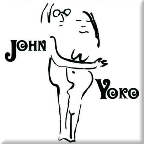 John Lennon John & Yoko On White Fridge Magnet