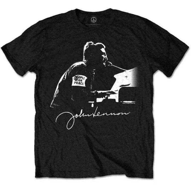 John Lennon People for Peace Black T-Shirt