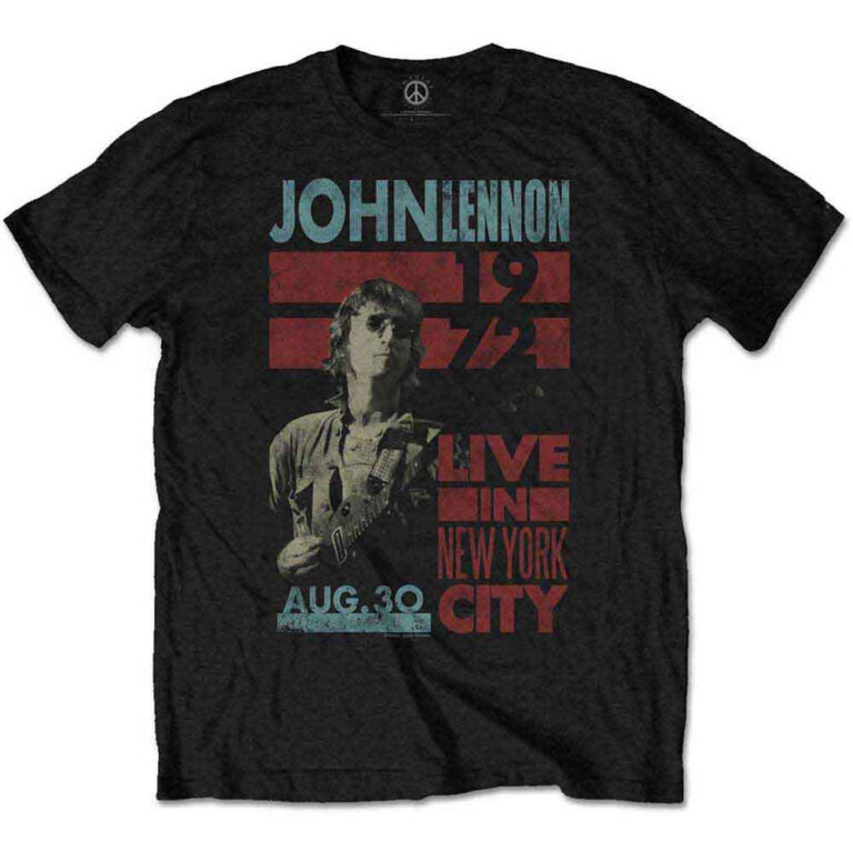 John Lennon Live In New York City Black T-Shirt