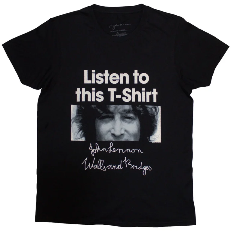John Lennon Listen Black T-Shirt