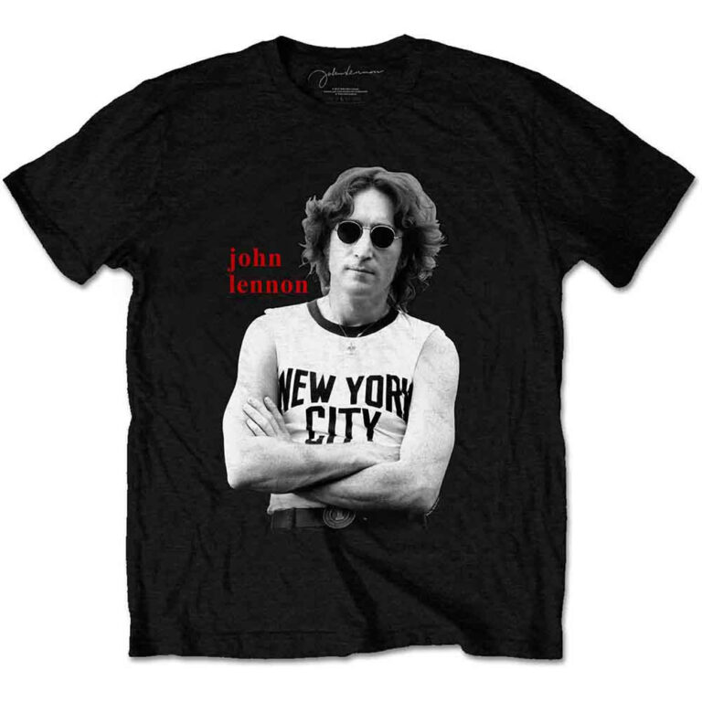 John Lennon New York City Black & White Black T-Shirt