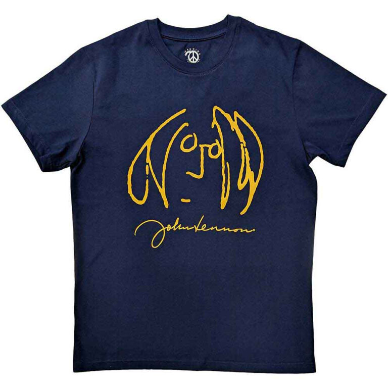 John Lennon Self Portrait Navy Blue T-Shirt