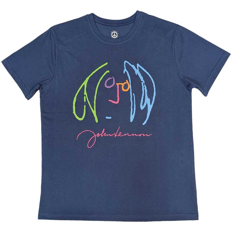 John Lennon Self Portrait Full Colour Denim Blue T-Shirt