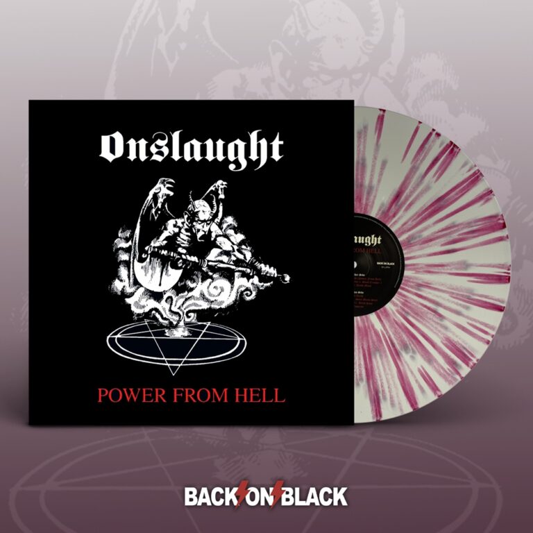 Onslaught – POWER FROM HELL (WHITE W/ RED SPLATTER VINYL) Vinyl LP