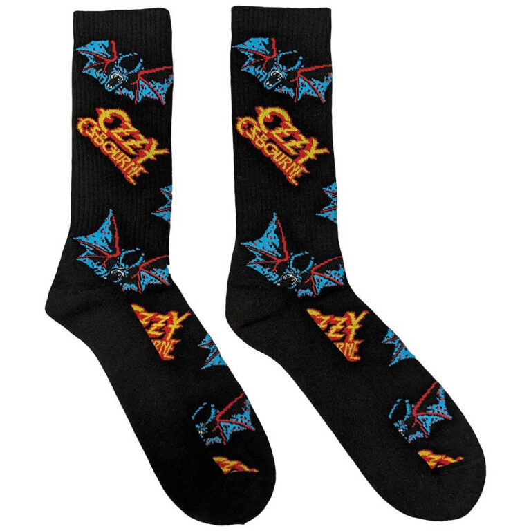Ozzy Osbourne Logos & Bats (Black) (UK Size 7 – 11) Socks