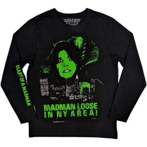 Ozzy Osbourne Madman Loose Black Back & Sleeve Print Long Sleeve T-Shirt