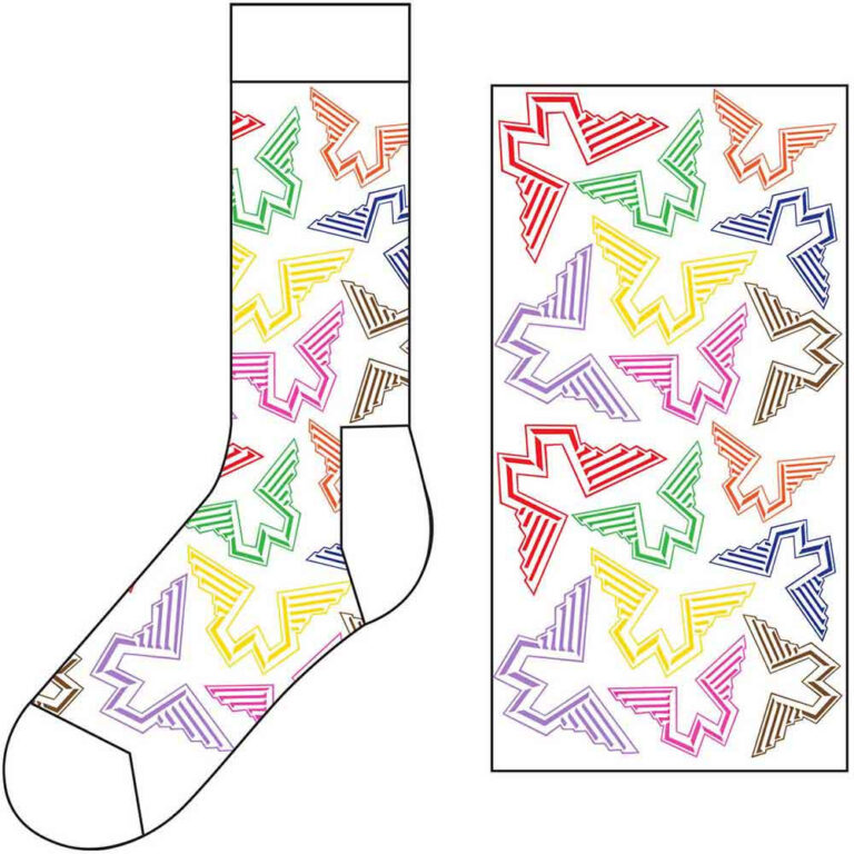 Paul McCartney Wings Logos (White) (UK Size 7 – 11) Socks