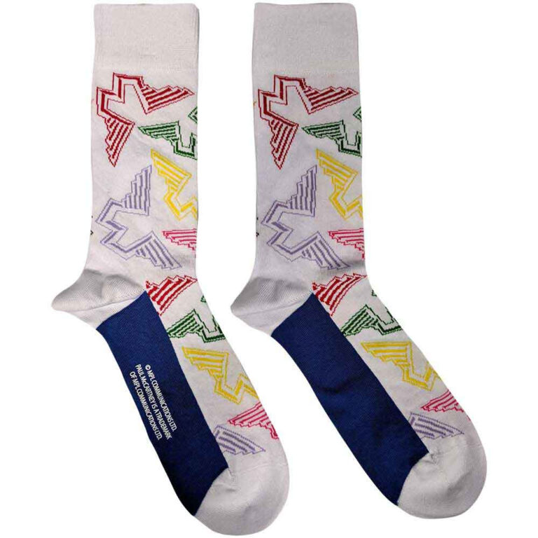 Paul McCartney Wings Logos (White) (UK Size 7 – 11) Socks