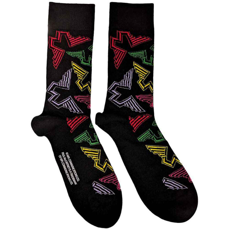 Paul McCartney Wings Logos (Black) (UK Size 7 – 11) Socks
