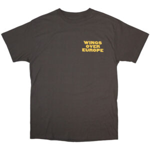 Paul McCartney Wings Over Europe Charcoal Grey Back Print T-Shirt