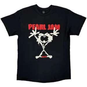 Pearl Jam Stickman Black Back Print T-Shirt