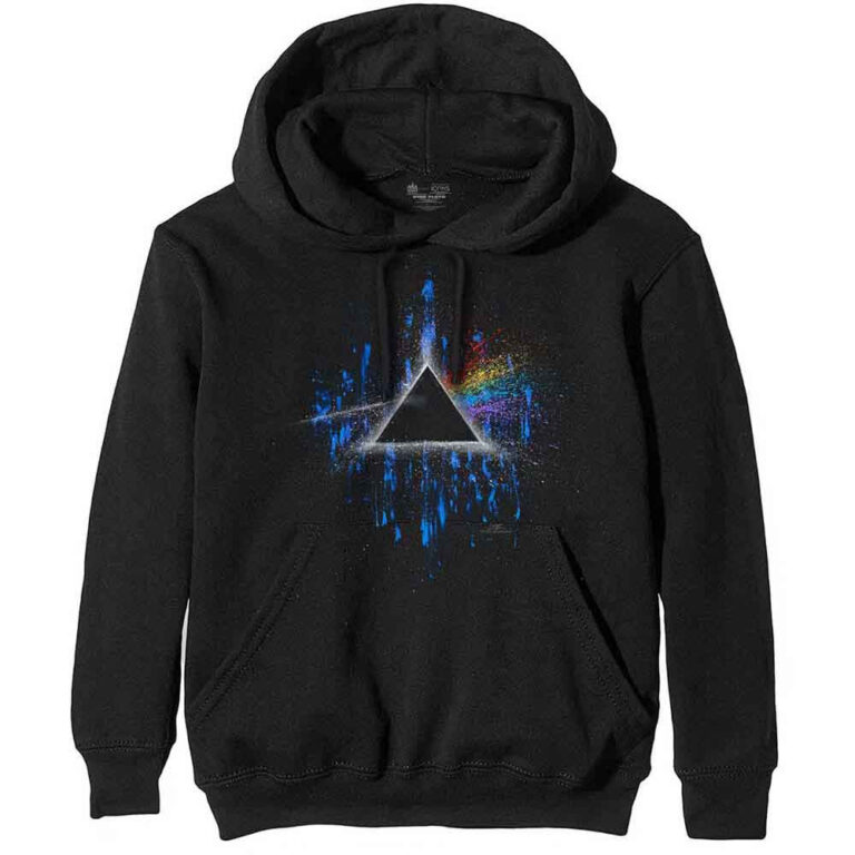 Pink Floyd Dark Side of the Moon Blue Splatter Black Pullover Hoodie