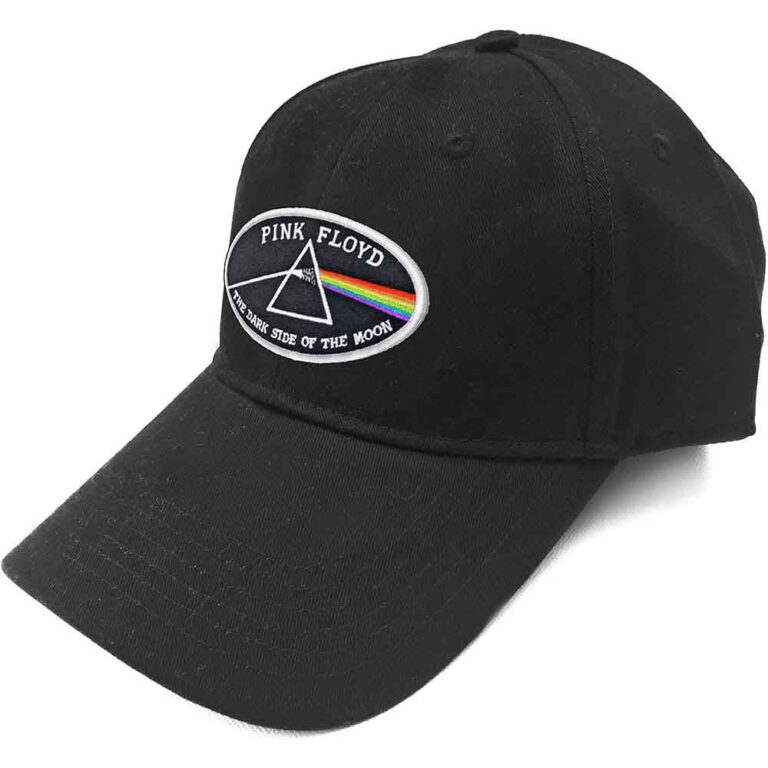 Pink Floyd The Dark Side of the Moon White Border Black Baseball Cap