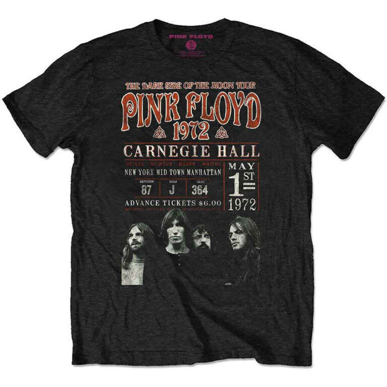 Pink Floyd Carnegie ’72 Black T-Shirt