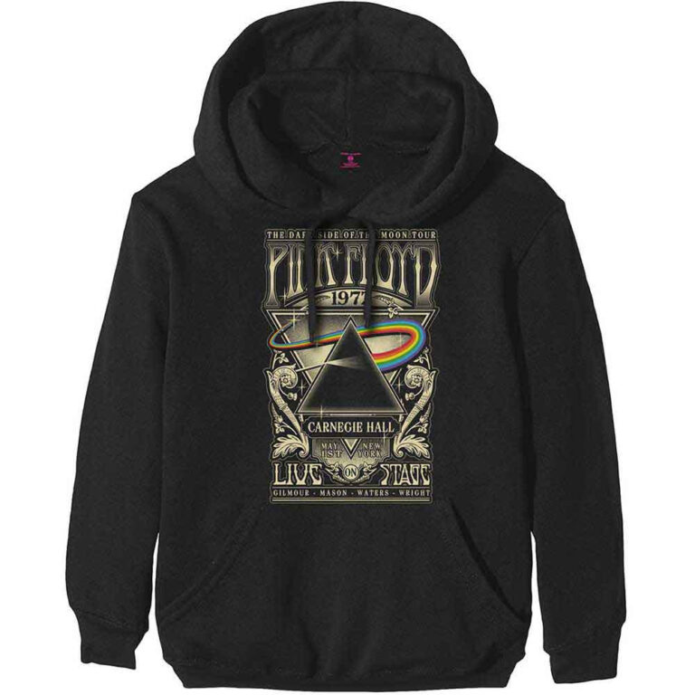 Pink Floyd Carnegie Hall Poster Black Pullover Hoodie