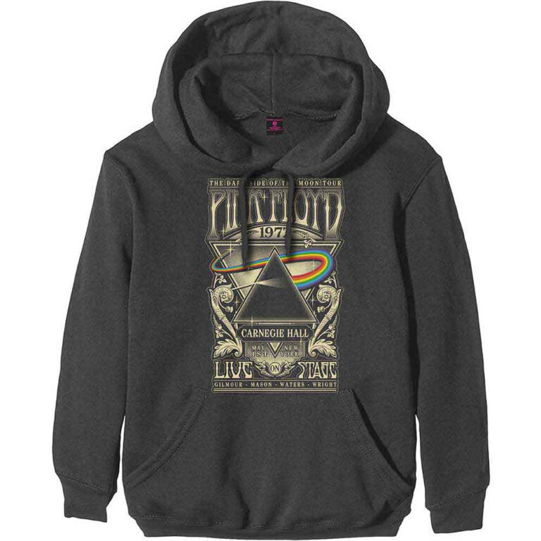 Pink Floyd Carnegie Hall Poster Charcoal Grey Pullover Hoodie