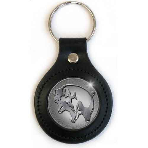Pink Floyd Leather Pig Keychain