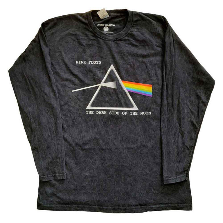 Pink Floyd Dark Side Of The Moon Courier Black Wash Collection Long Sleeve T-Shirt