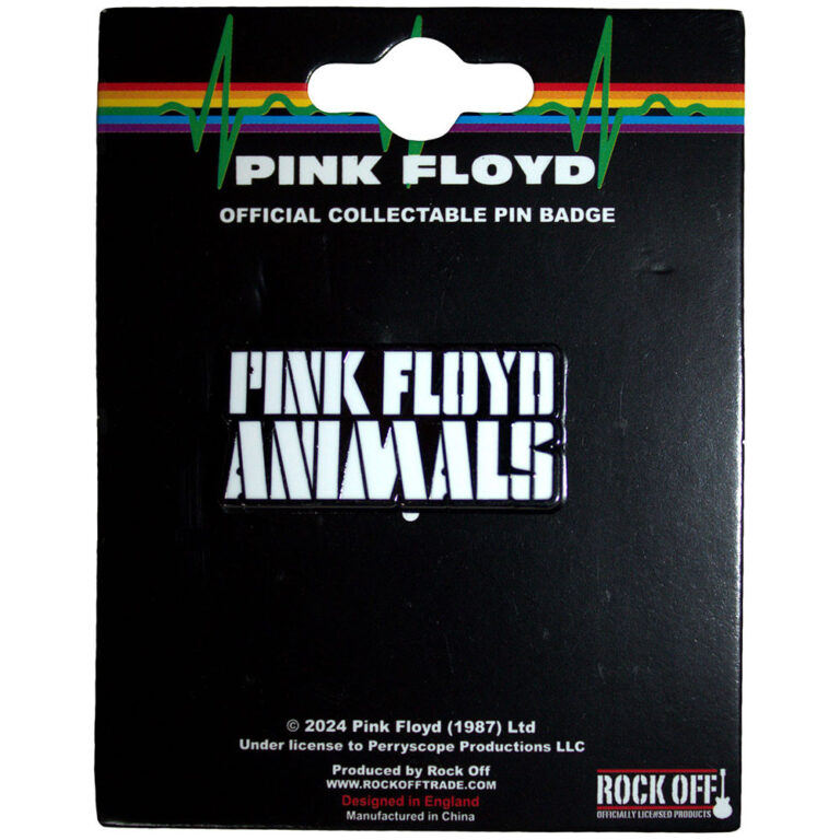 Pink Floyd Animals Mono Text Logo Pin Badge