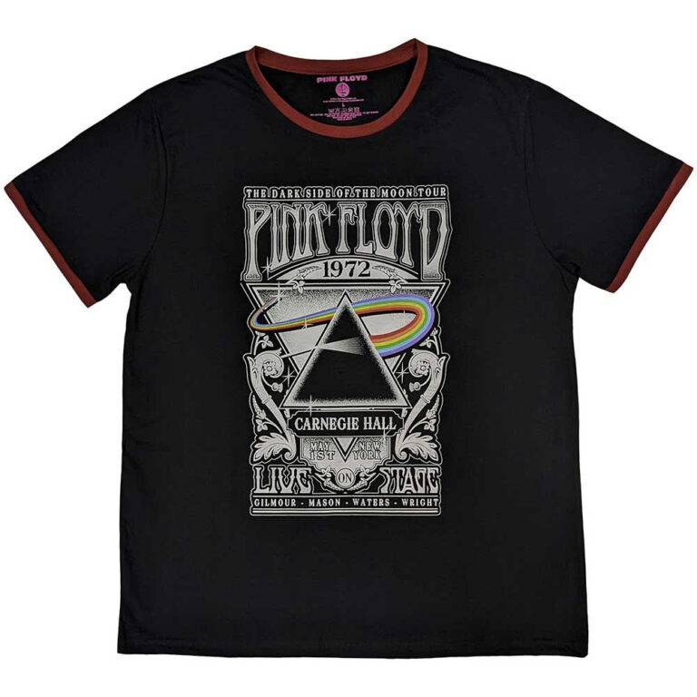 Pink Floyd Carnegie Hall Poster Black Ringer T-Shirt