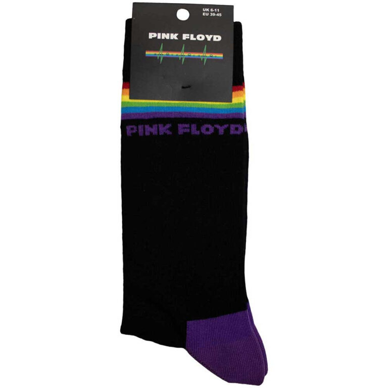 Pink Floyd Unisex Prism Stripes Black UK Size 6 – 11 Socks