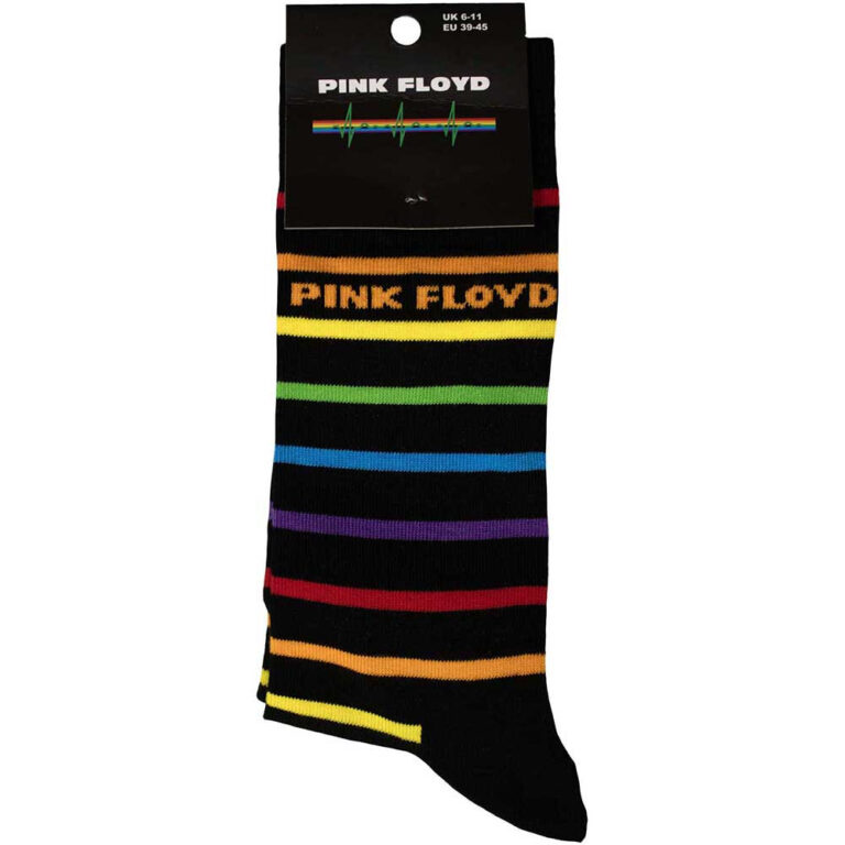 Pink Floyd Unisex Wide Stripes Black UK Size 6 – 11 Socks