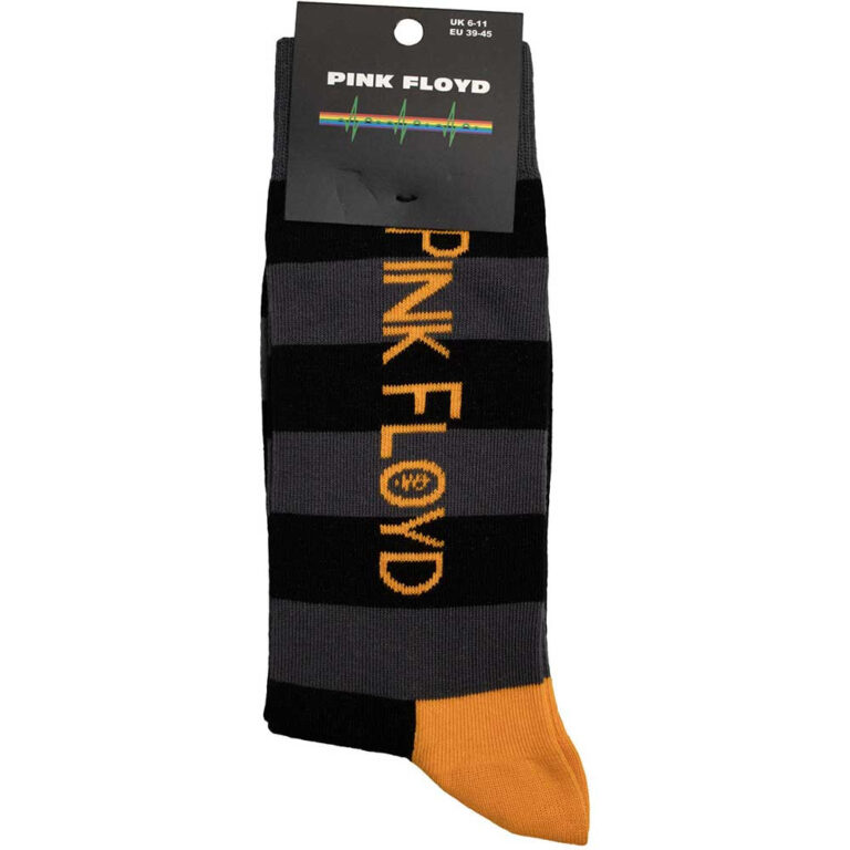Pink Floyd Unisex Orange Logo Black UK Size 6 – 11 Socks
