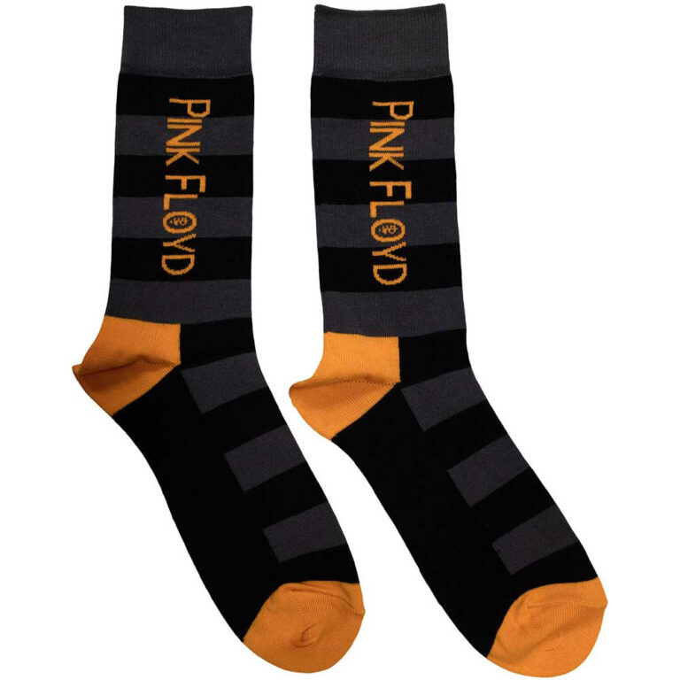 Pink Floyd Unisex Orange Logo Black UK Size 6 – 11 Socks