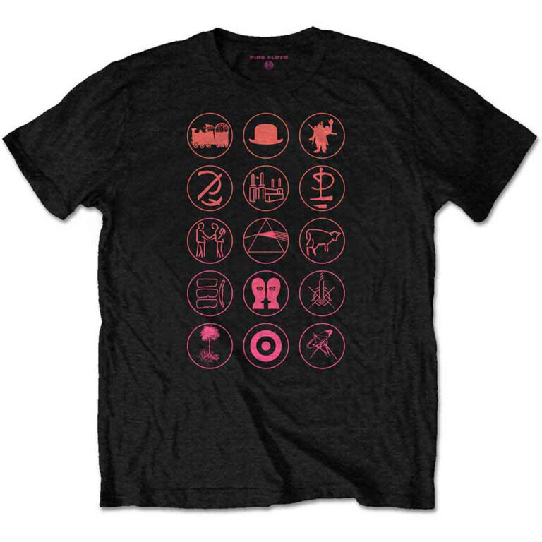 Pink Floyd Symbols Black Back Print T-Shirt
