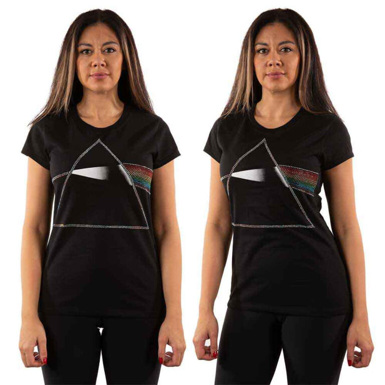 Pink Floyd Dark Side of the Moon Black Embellished Ladies T-Shirt