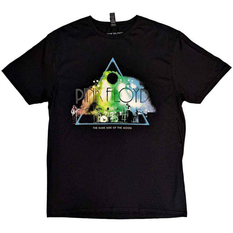 Pink Floyd Live Band Rainbow Tone Black T-Shirt
