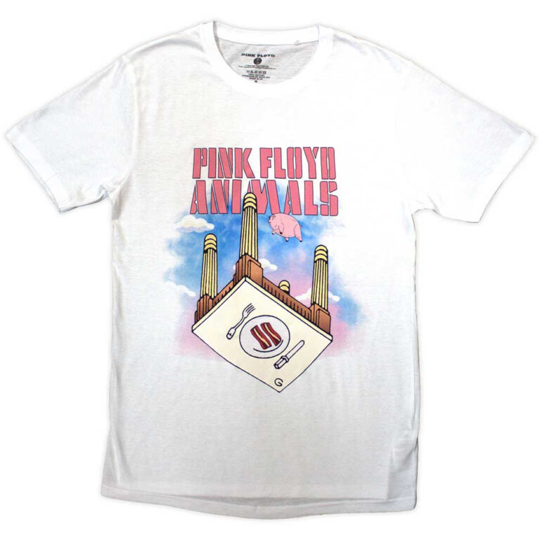 Pink Floyd Animals Bacon Table White T-Shirt